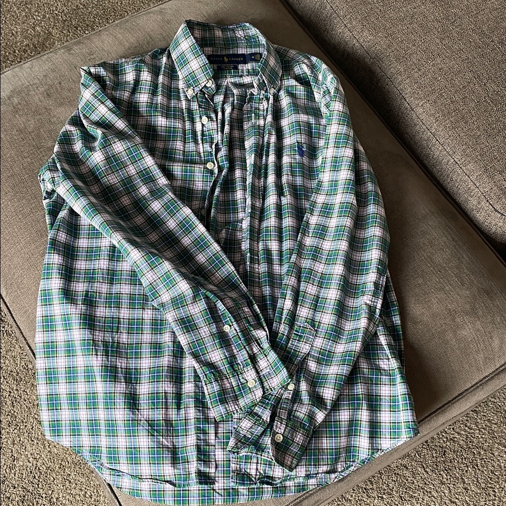 Ralph Lauren Blue and Green Checkered Shirt